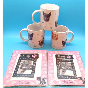 Cat Lover Gift Set- Cat Mug Set with Magnetic Cat Photo Frames